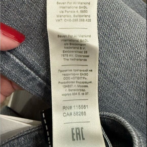7 For All Mankind Gray Slim Straight Jeans STRETCH TEK SLIMMY IN AMPERSAND 31 - Picture 14 of 15